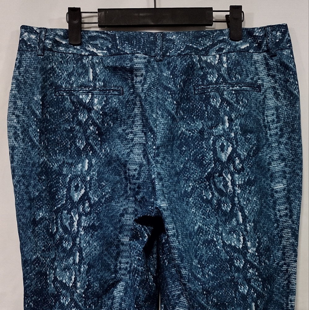 NWT New Directions Animal Print Pull On Pants Womens 12 Blue Boho Retro 90s Y2K - Picture 7 of 8